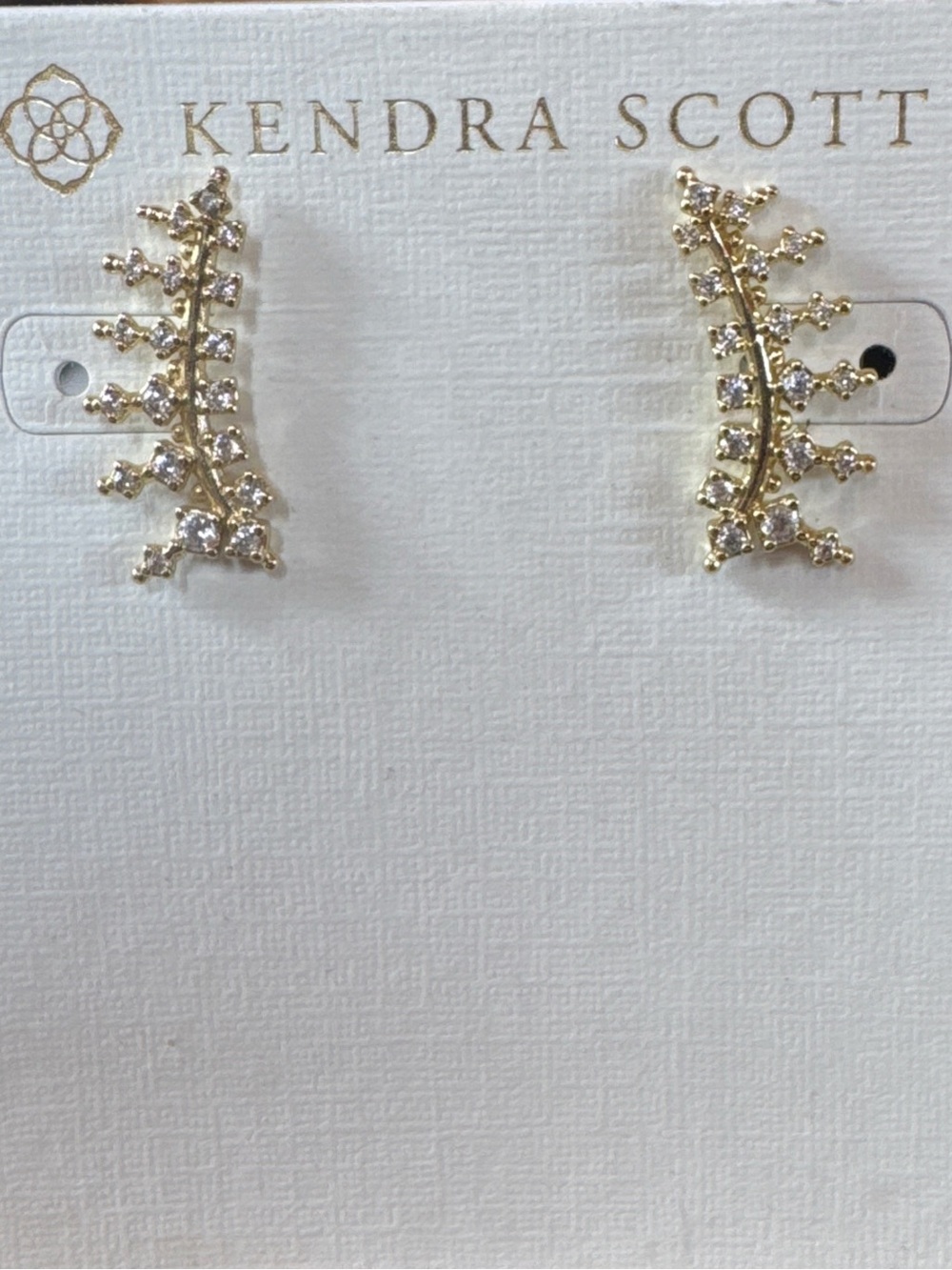 Kendra Scott Gold Crystal Vine Ear Climbers Laurie